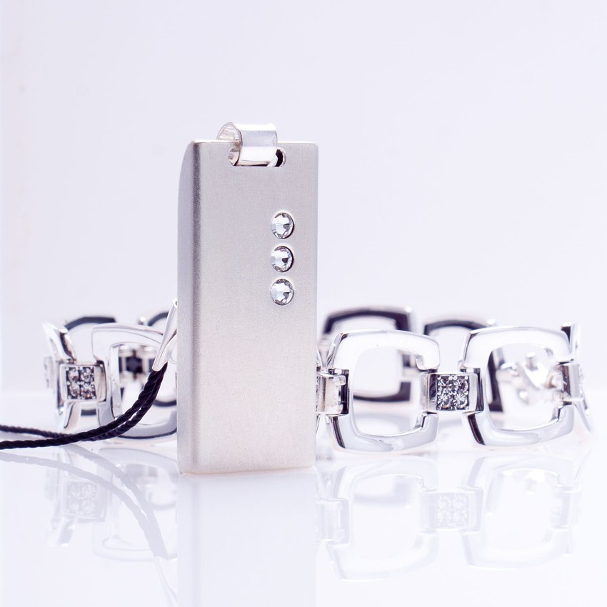 Pendrive naszyjnik | Crystal 8GB USB 2.0 | srebro 925 | kryształy Swarovskiego | Srebrny łańcuszek 45cm